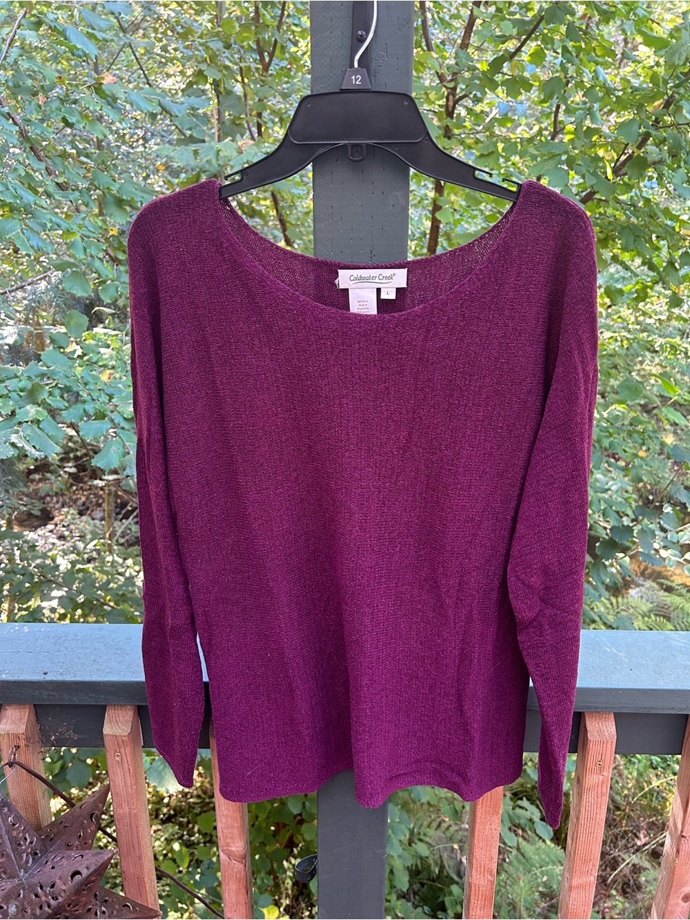 Coldwater Creek Women's Plum Scoop Neck Sweater